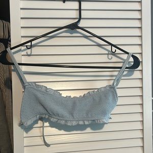 Pacsun L.A. Hearts baby blue ribbed bikini top
